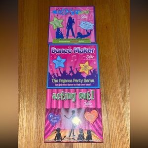 Justice girl slumber party board games bundle lot of 3